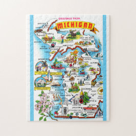 Michigan 11x14 Kaart Legpuzzel