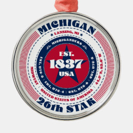 Michigan 26e staat kerstversiering metalen ornament