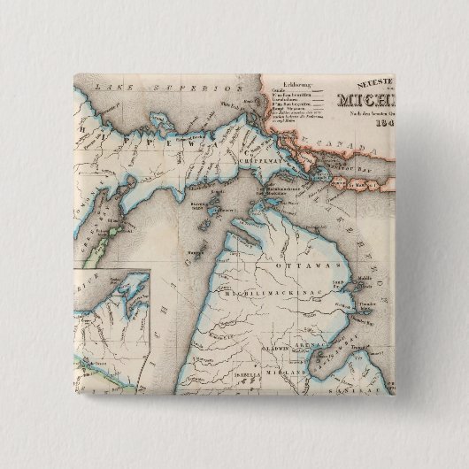 Michigan 2 vierkante button 5,1 cm (Voorkant)