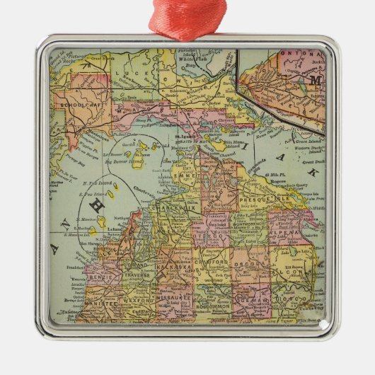 Michigan 3 metalen ornament (Voorkant)