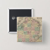 Michigan 3 vierkante button 5,1 cm (Voorkant /achterkant)