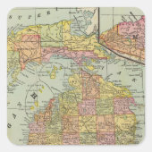 Michigan 3 vierkante sticker (Voorkant)