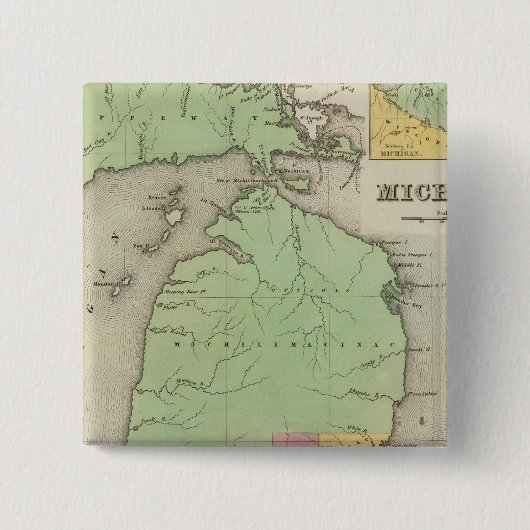 Michigan 4 vierkante button 5,1 cm (Voorkant)