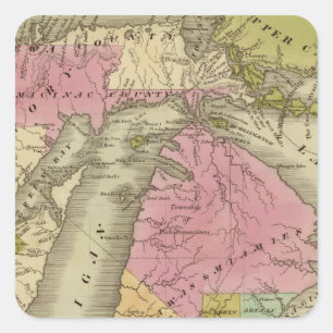 Michigan 5 vierkante sticker