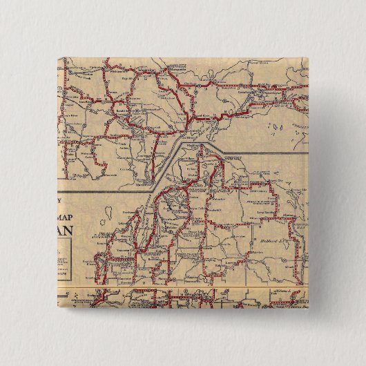 Michigan 6 vierkante button 5,1 cm (Voorkant)