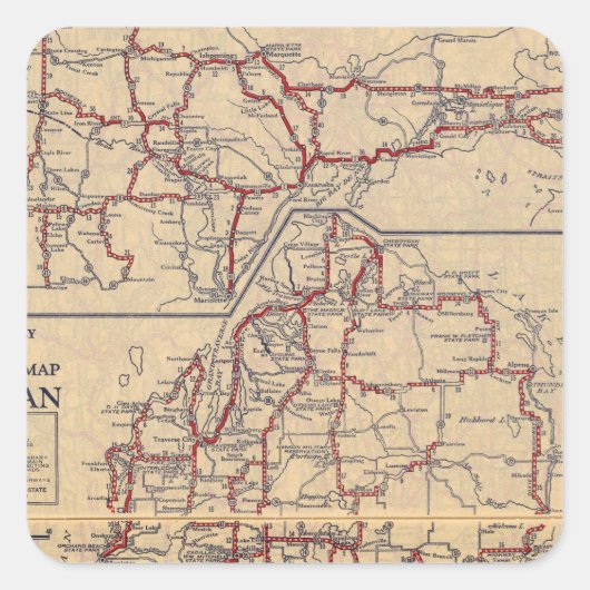 Michigan 6 vierkante sticker (Voorkant)