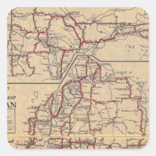 Michigan 6 vierkante sticker