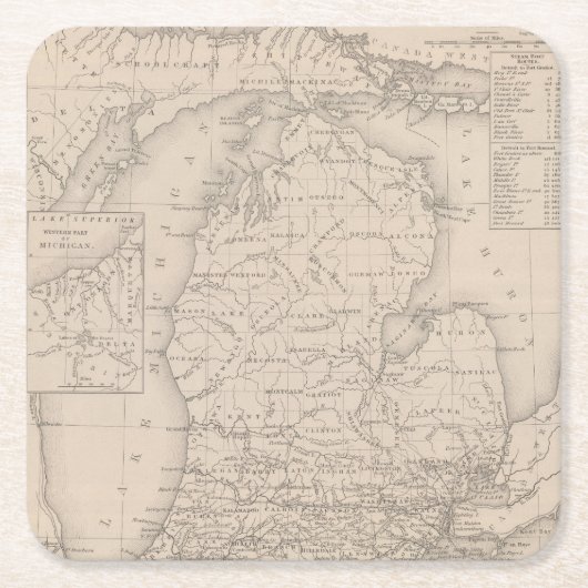 Michigan 9 kartonnen onderzetters (Voorkant)