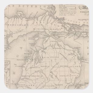 Michigan 9 vierkante sticker