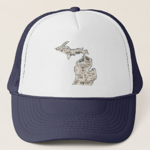 Michigan Afbeelding Map Baseball Style Trucker Pet