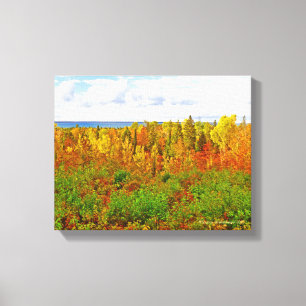 MICHIGAN AGLOW IN DE HERFST CANVAS AFDRUK