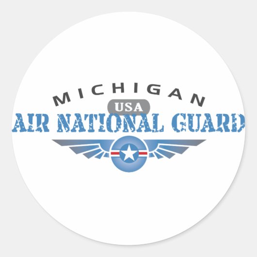 Michigan Air National Guard Ronde Sticker (Voorkant)