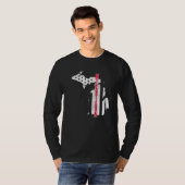 Michigan American Flag Map Pride Patriotic 4th of T-shirt (Voorkant volledig)