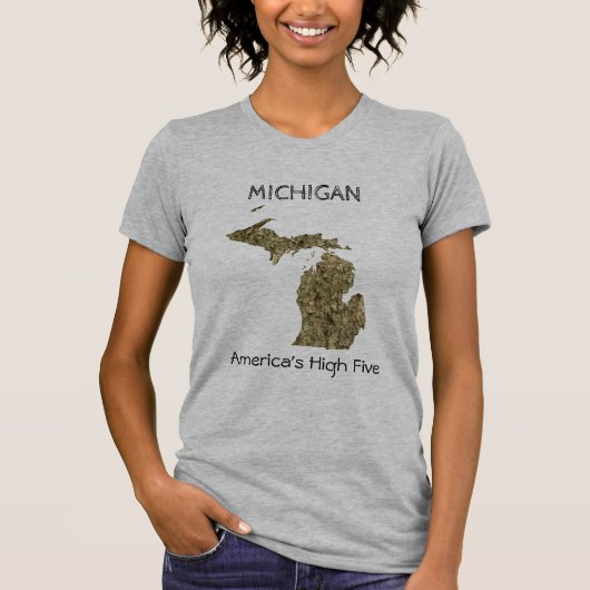 Michigan - Amerikaanse High Five T-Shirt (Voorkant)