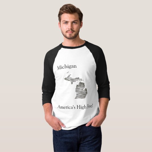 Michigan - Amerikaanse High Five T-Shirt (Voorkant volledig)