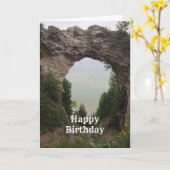 Michigan Arch Rock Geologie Foto Verjaardag Kaart (Gele Bloem)