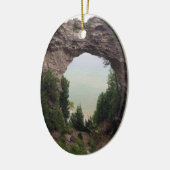 Michigan Arch Rock Geology Foto Keramisch Ornament (Links)