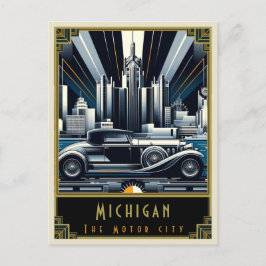 Michigan | Art. Deco Briefkaart