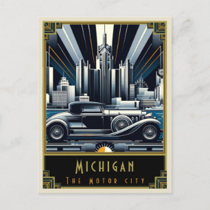Michigan   Art. Deco Briefkaart
