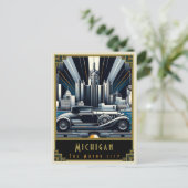 Michigan | Art. Deco Briefkaart (Staand voorkant)