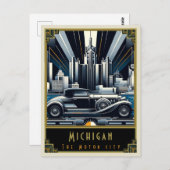 Michigan | Art. Deco Briefkaart (Voorkant / Achterkant)