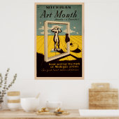 Michigan Art Month American  WPA-Poster Poster (Keuken)