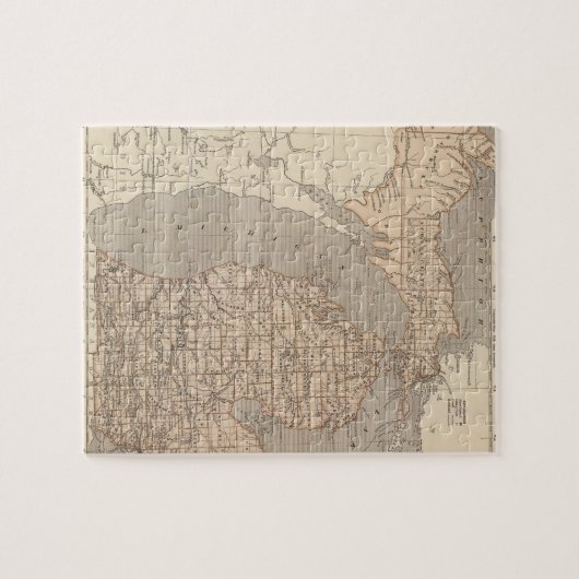 Michigan Atlas Map Legpuzzel (Horizontaal)