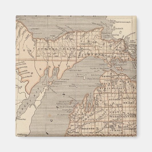 Michigan Atlas Map Magneet (Voorkant)