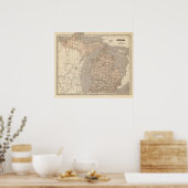 Michigan Atlas Map Poster (Keuken)