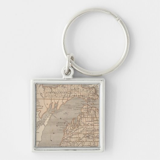 Michigan Atlas Map Sleutelhanger (Voorkant)