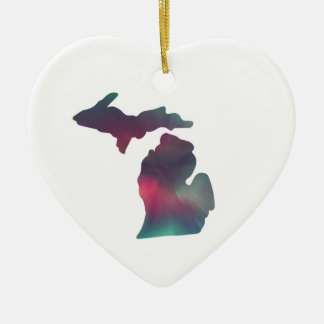 Michigan Aurora Kerst Keramisch Ornament