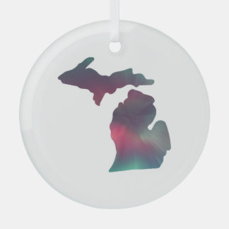 Michigan Aurora Kerstmis Glas Ornament