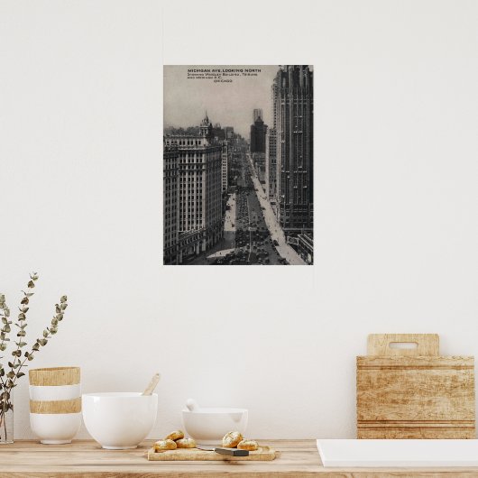 Michigan Ave, Chicago IL, Illinois Poster (Keuken)