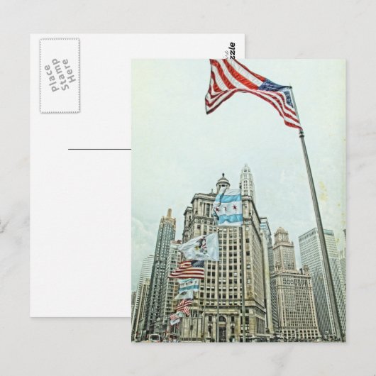 Michigan Avenue Bridge Chicago Illinois Briefkaart (Voorkant / Achterkant)