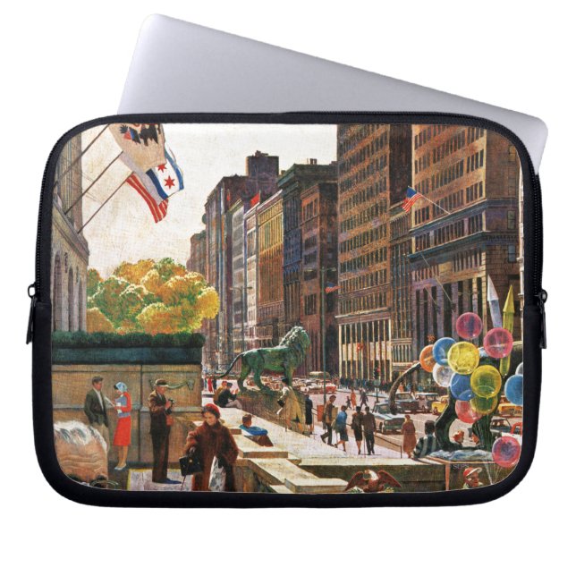 Michigan Avenue, Chicago door John Falter Laptop Sleeve (Voorkant)