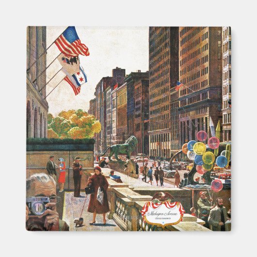 Michigan Avenue, Chicago door John Falter Magneet (Voorkant)