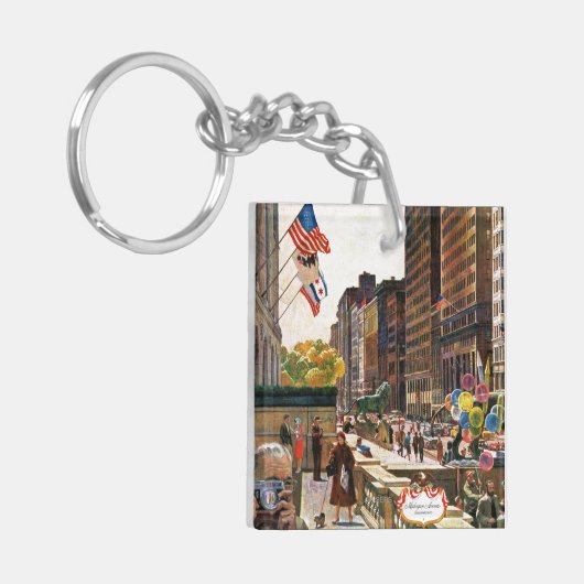 Michigan Avenue, Chicago door John Falter Sleutelhanger (Voorkant Links)
