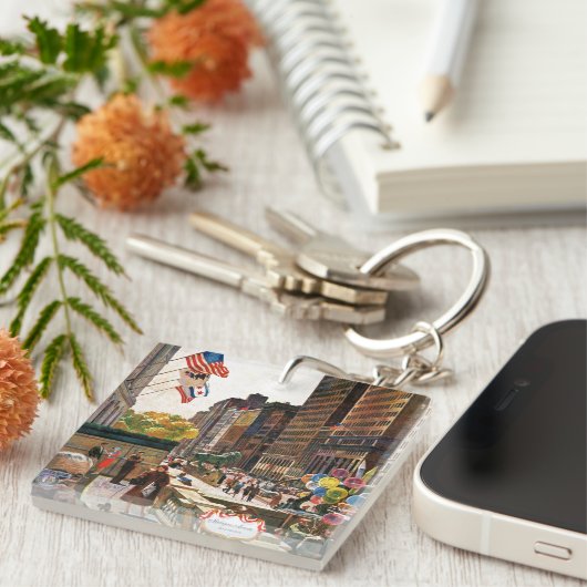 Michigan Avenue, Chicago door John Falter Sleutelhanger (Voorkant Rechts)