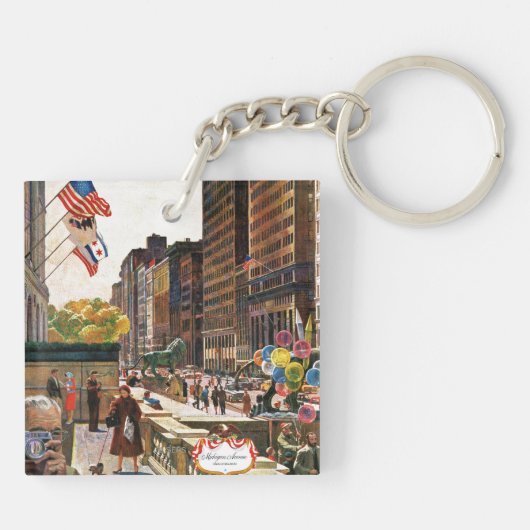Michigan Avenue, Chicago door John Falter Sleutelhanger (Achterkant)