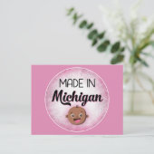 Michigan Baby Funny Pink African Black Briefkaart (Staand voorkant)