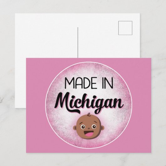 Michigan Baby Funny Pink African Black Briefkaart (Voorkant / Achterkant)