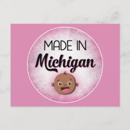 Michigan Baby Funny Pink African Black Briefkaart