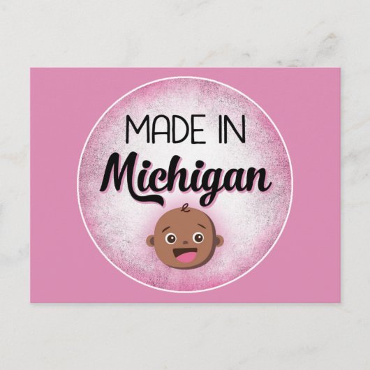Michigan Baby Funny Pink African Black Briefkaart (Voorkant)