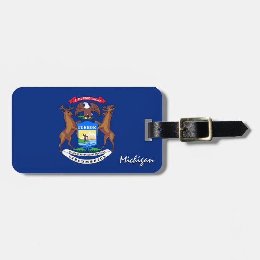 Michigan Bagagelabels, patriottisch Michigan Flag Bagagelabel (Voorkant horizontaal)