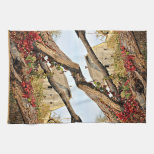 Michigan Barn in de Herfst - dubbelprint Theedoek