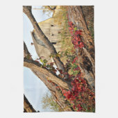 Michigan Barn in Herfst Theedoek (Verticaal)