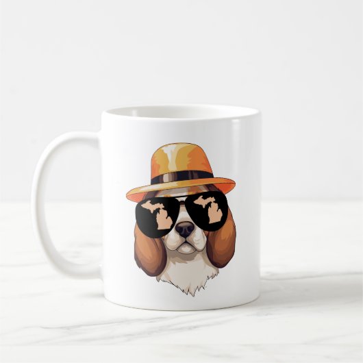 Michigan Beagle met zonnebril Koffiemok (Links)