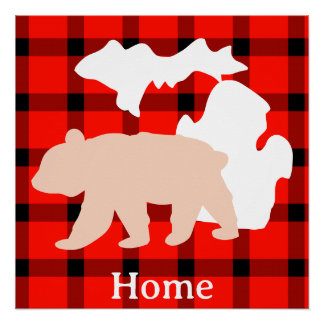 Michigan Beer Thuis in Buffalo Plaid Perfect Poster