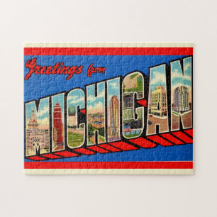 Michigan Bezienswaardigheden 11x14 Legpuzzel