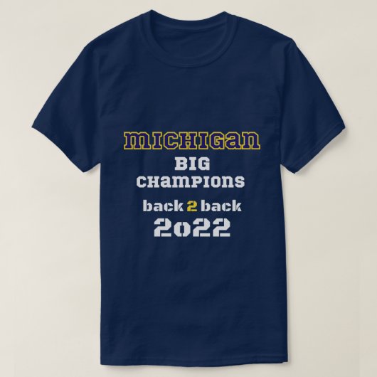 Michigan big champions terug 2 jaar geleden marine t-shirt (Design voorkant)